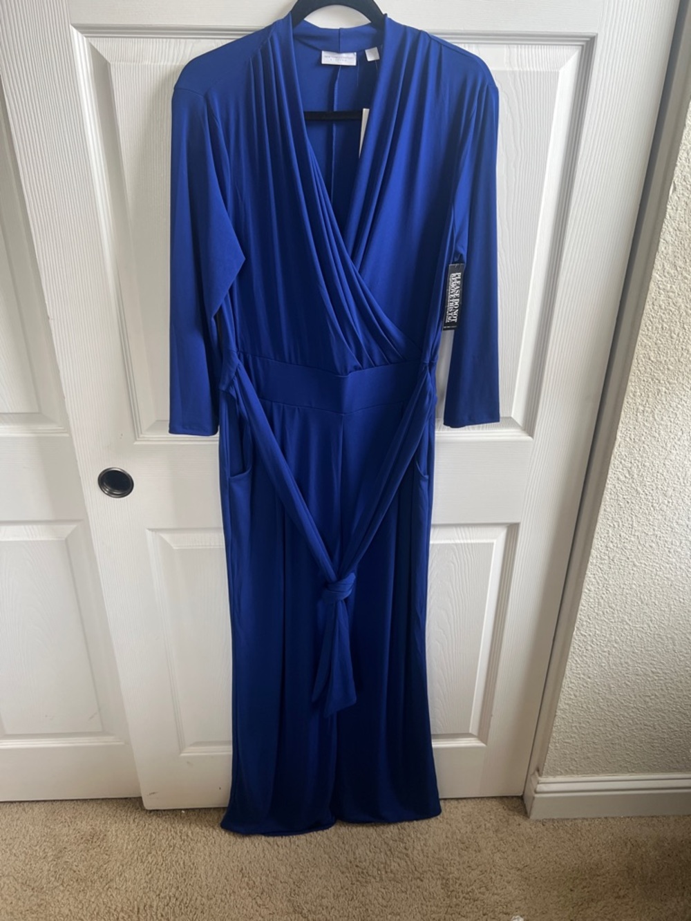 New York & Company Royal Blue Wide Leg Jumpsuit